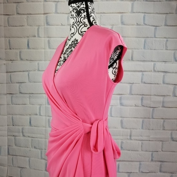 Lark & Ro size x sleeveless stretch wrap dress - Picture 6 of 8